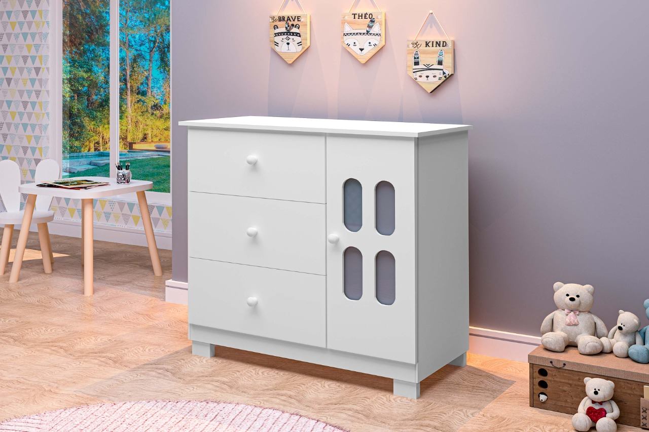Comoda Sapateira Sophie 3G1P Branco - Móveis furniture