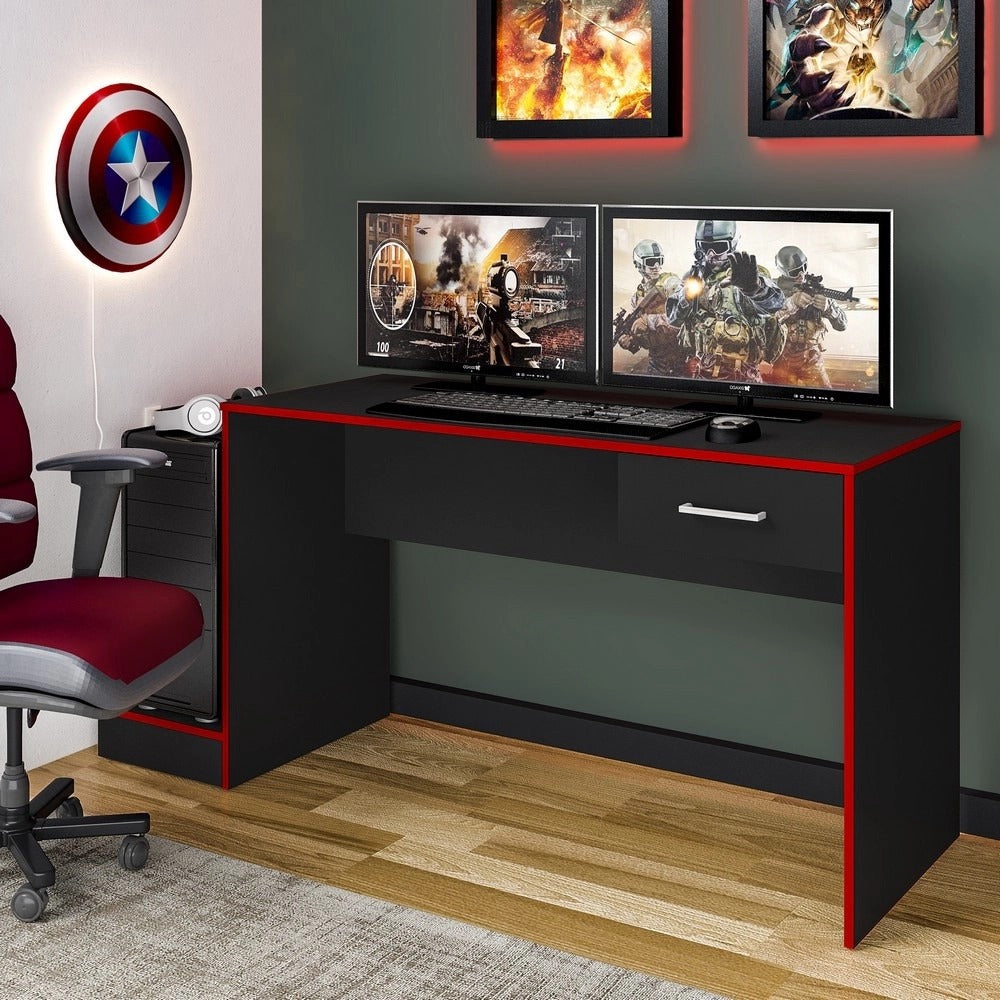 Escrivaninha Gamer Preto.Vermelho Artely - Móveis furniture