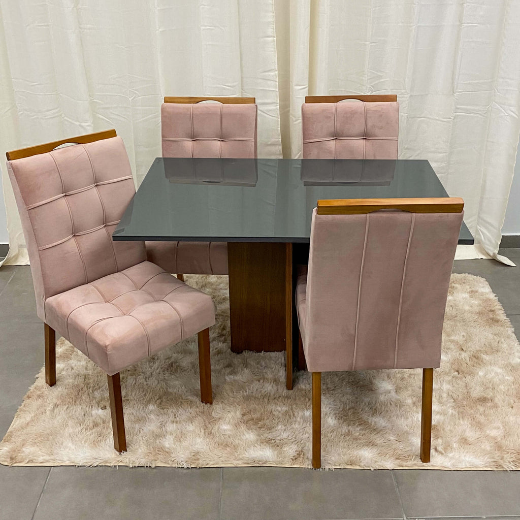 Mesa de Jantar Los Angeles 120x80cm com 4 Cadeiras - Móveis furniture