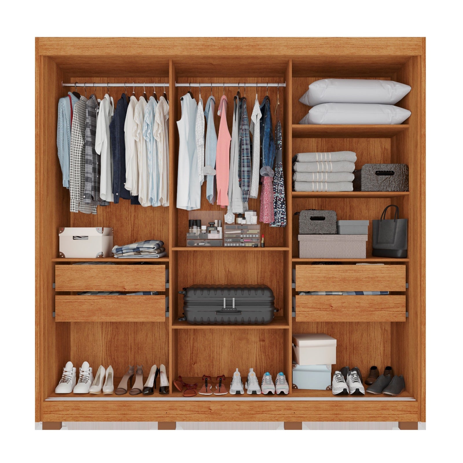 Roupeiro Atenas 3P4G Branco Salleto - Móveis furniture