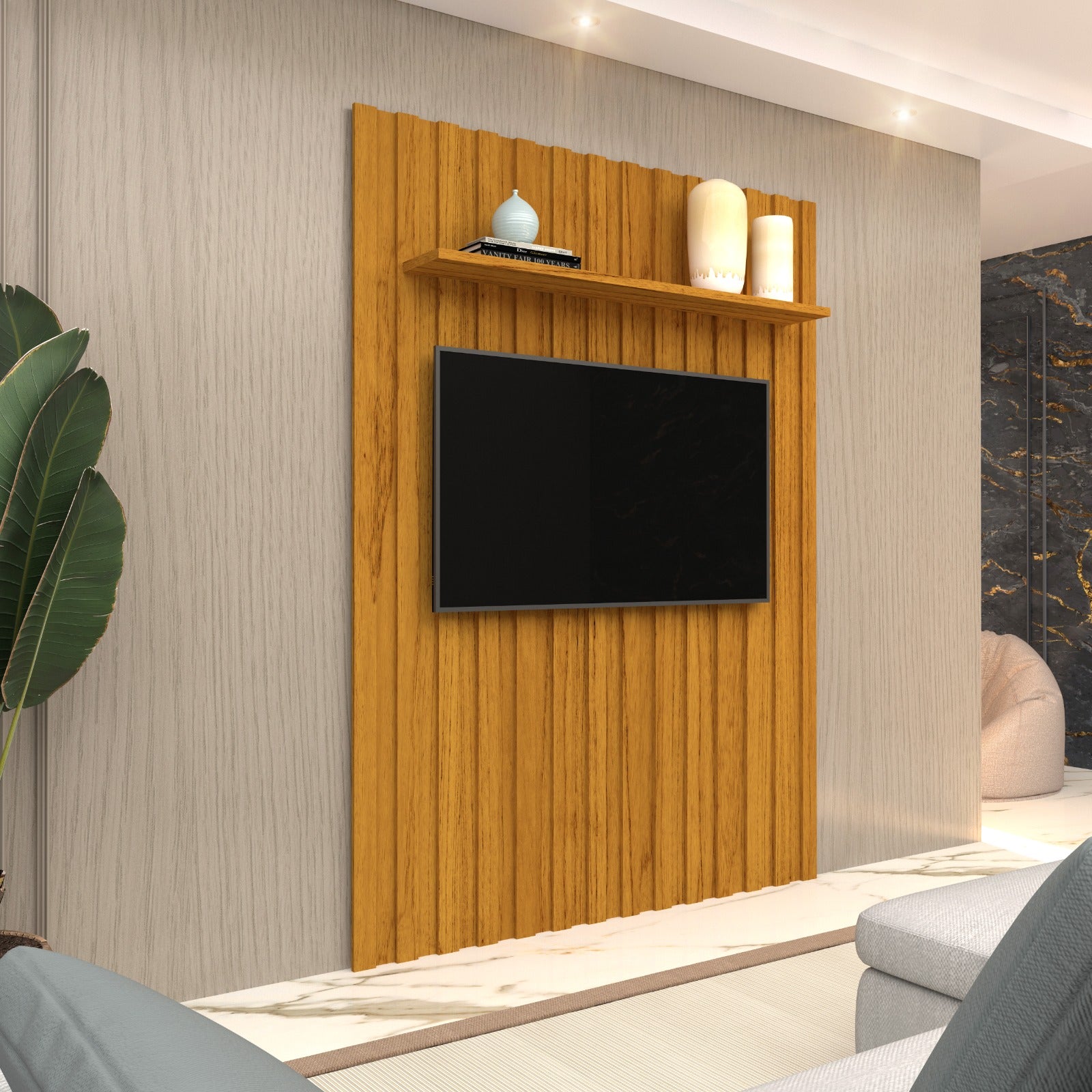 Painel Elegance Ripado 180 Naturale Gelius - Móveis furniture