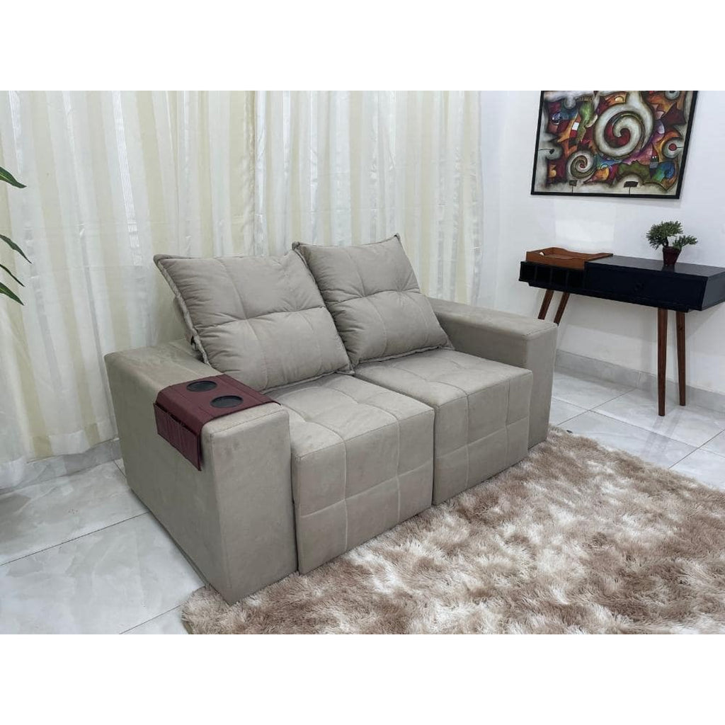 Sofá Espanha Retrátil Reclinável 1,50m - Bege - Móveis furniture