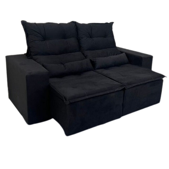Sofá Retrátil e Reclinável Carol 190 Preto – QUINE - Móveis furniture