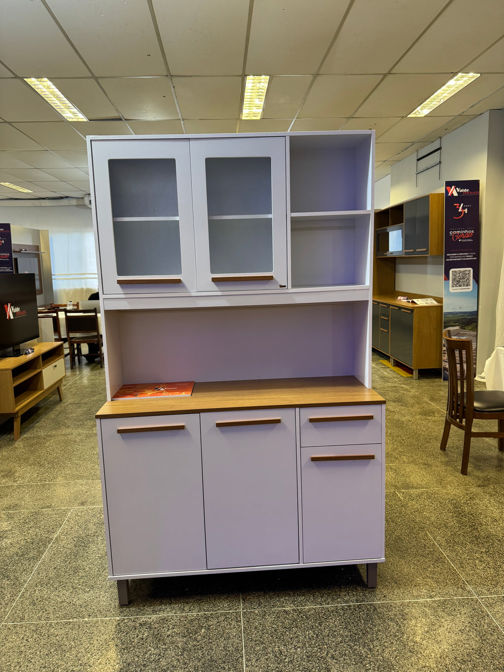 Armário Cozinha Rubi Branco 5 Portas 1 Gaveta Larg. 1.20 m - Valdemoveis