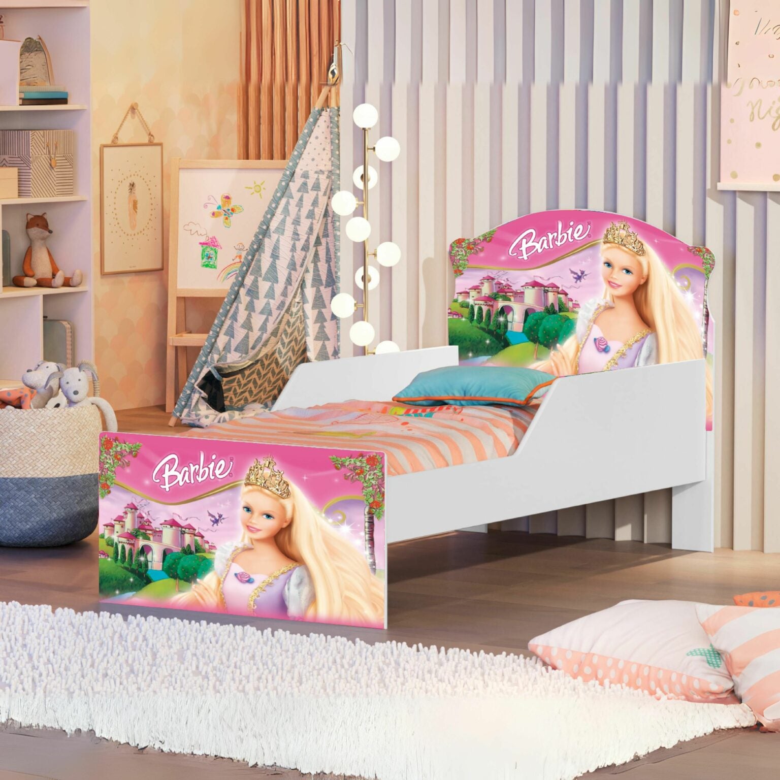 Mini Cama Juvenil Lívia Barbie - Móveis furniture