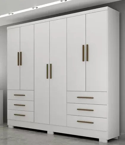 Guarda roupas Encant 6 portas e 6 gavetas Novo Horizonte BRANCO