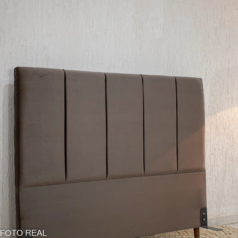 Cabeceira Casal Roma Camurça Marrom Larg. 1.40m