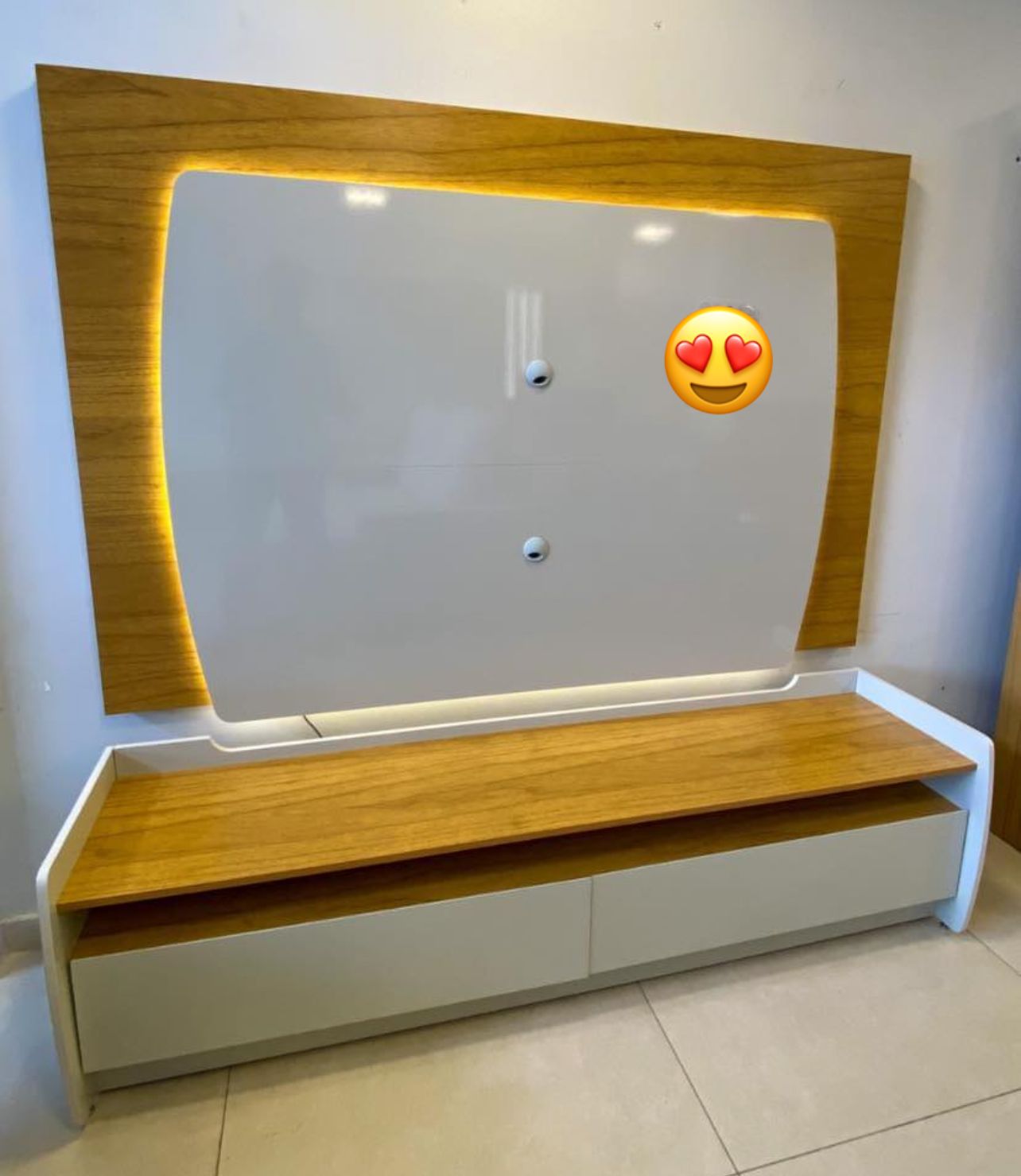 Painel Sublime 180 + Rack Sublime 180 Off White/Naturale - Móveis furniture