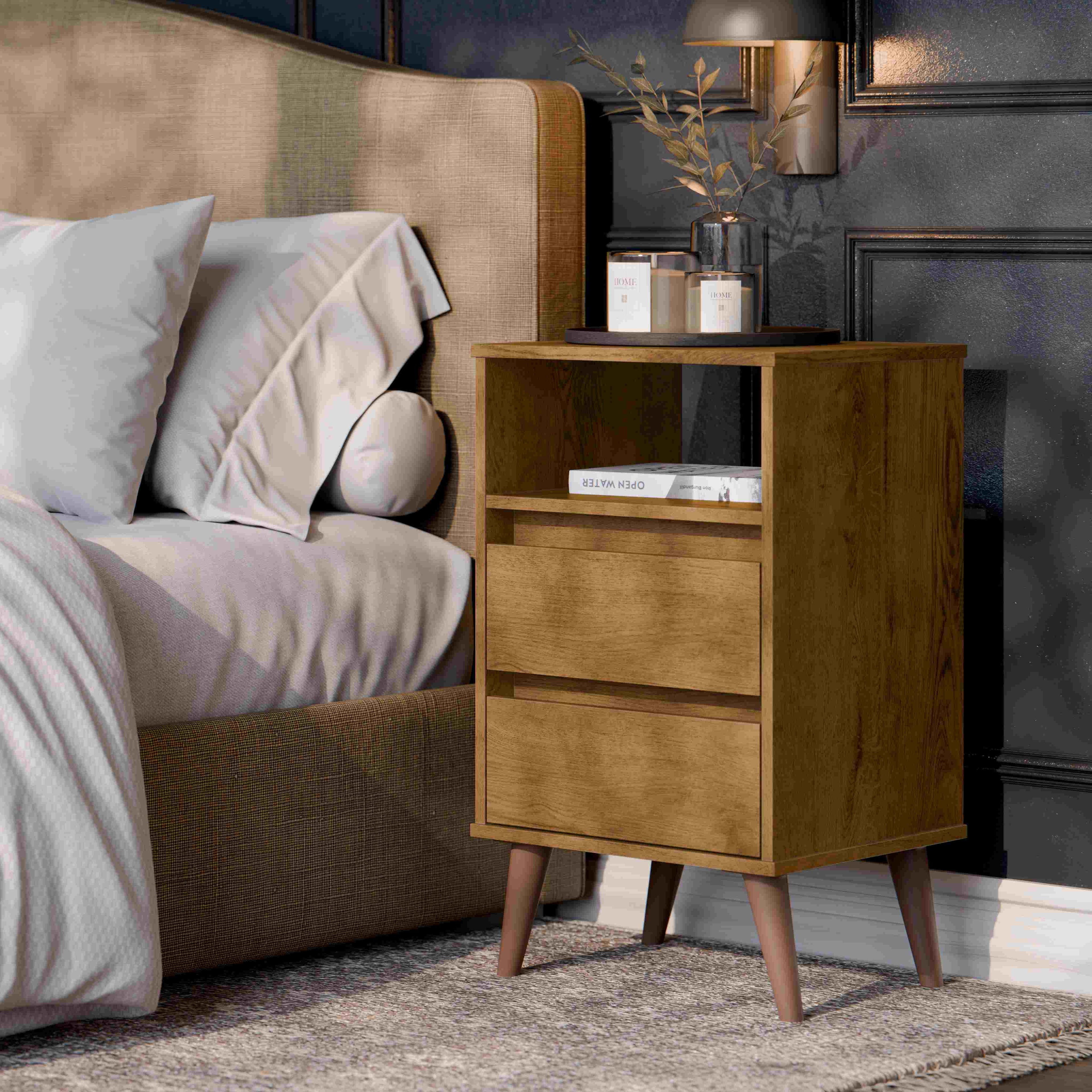 Mesa de Cabeceira Retro Roma 2G1N Freijo EJ Moveis