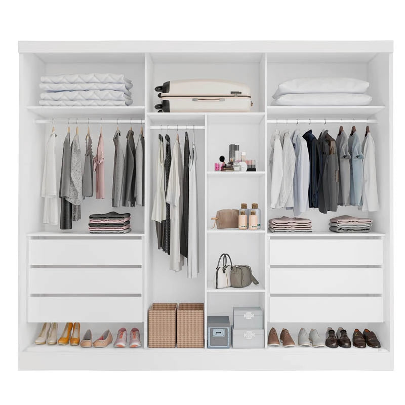 Roupeiro 6 Portas Larg. 2.70m Genova Branco Bianchi - Móveis furniture