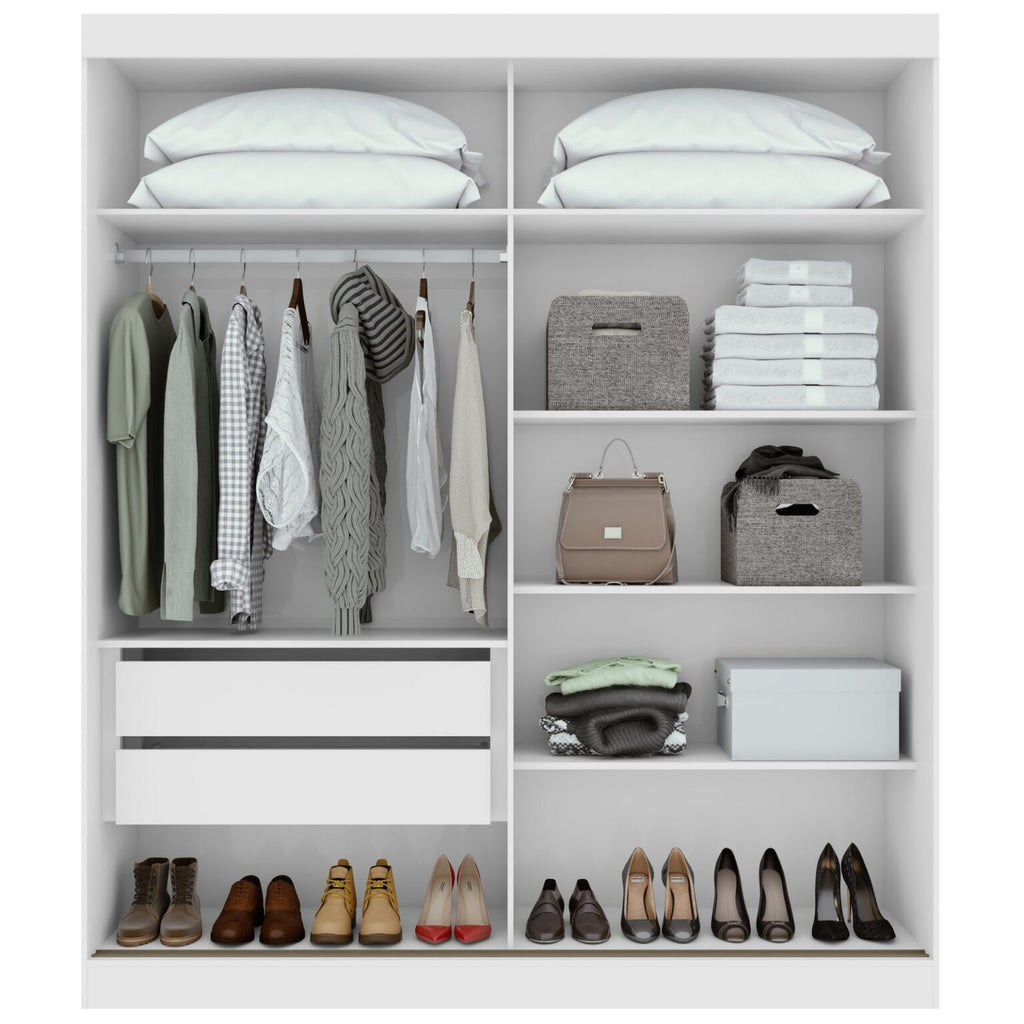 Guarda-Roupa 2 Portas Zeine 1,80 m Branco – LOPAS