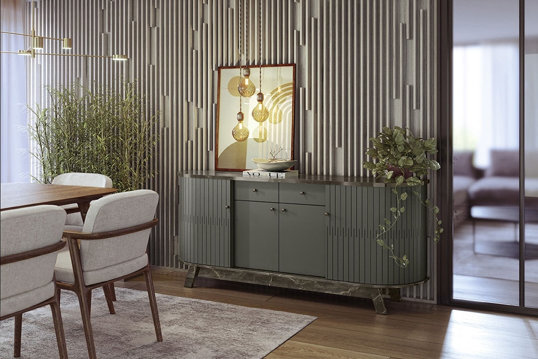 Buffet Monaco 4P2G Jade.Oliva Madetec - Móveis furniture