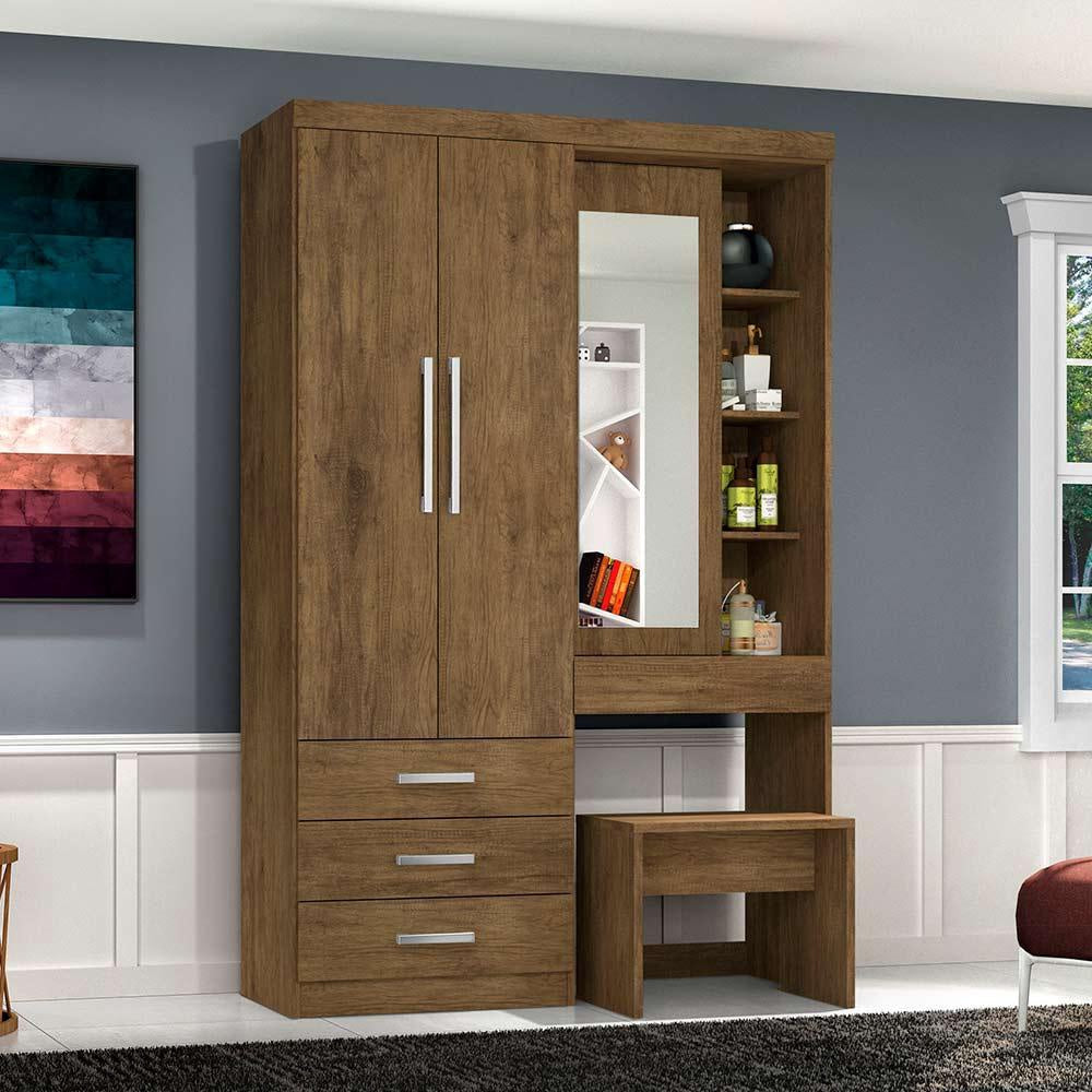 Roupeiro Penteadeira Cancun 2P3G Jequitiba J A Mov