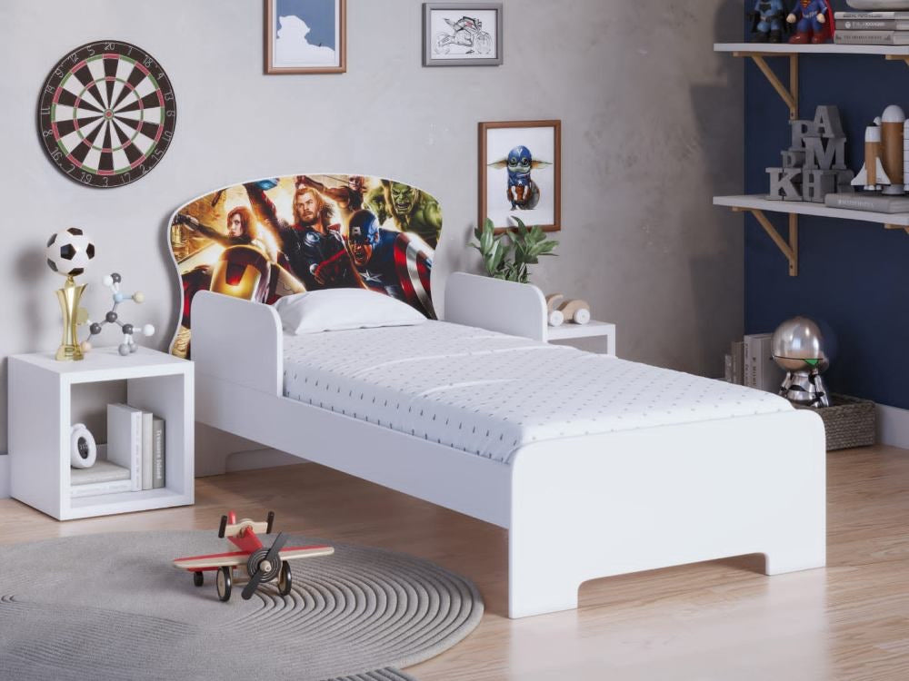 Cama Juvenil Adesivada – Tema Vingadores - Móveis furniture