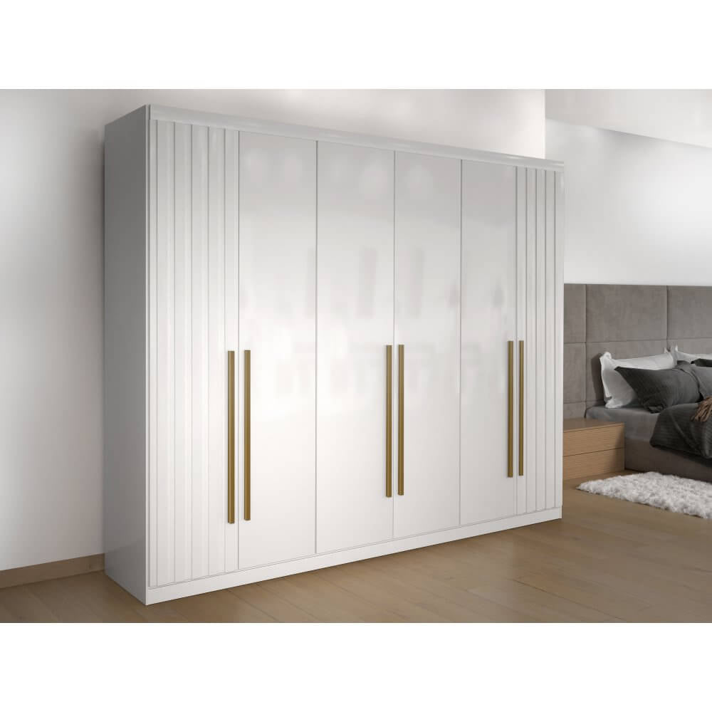 Guarda Roupa Maldivas Casal Ripado 6 Portas 6 Gavetas - Móveis furniture