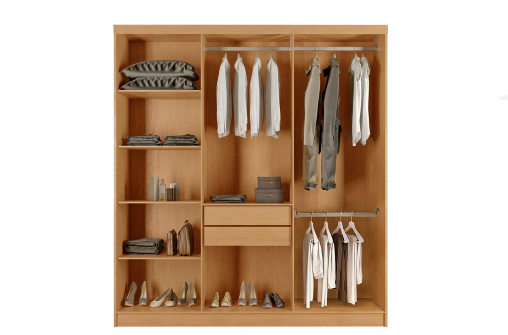 Guarda-Roupa 6 Portas Grécia 1,80 m Naturale/Off White - Móveis furniture