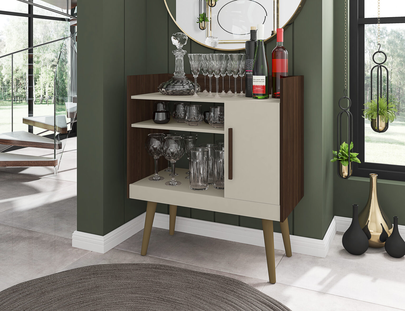 Aparador Café II Nogueira/Off White – BECHARA - Móveis furniture