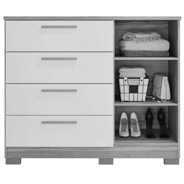 Cômoda 4 Gavetas com Sapateira Malu Branco – PANAN MÓVEIS - Móveis furniture