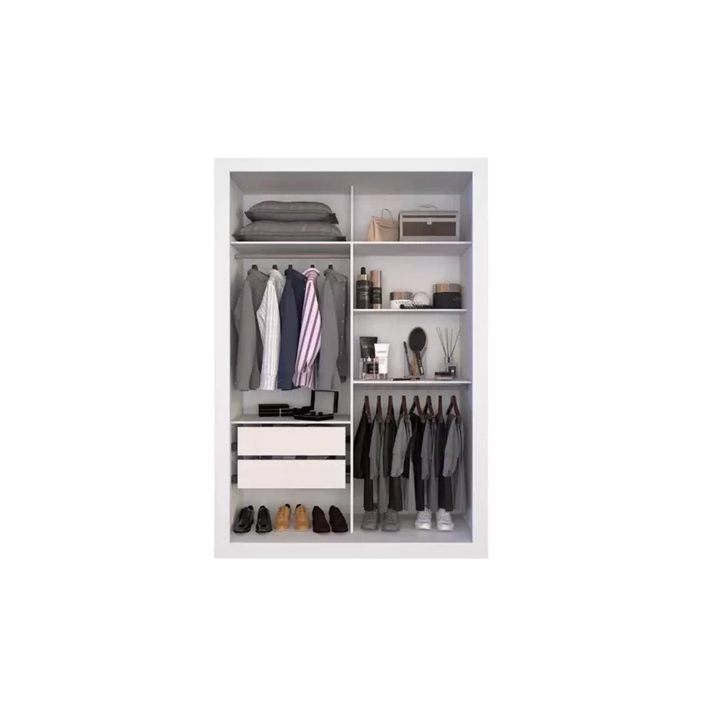 14177.Roupeiro Panama 2P2G sem Espelho Ipe OffWhite Salleto - Móveis furniture