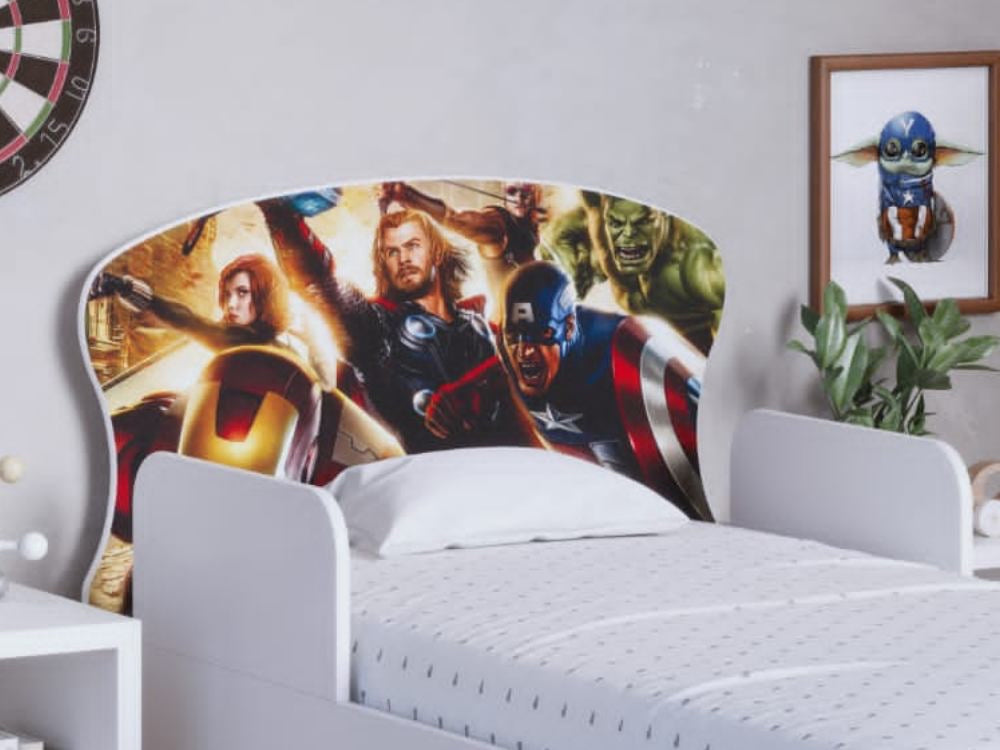 Cama Juvenil Adesivada – Tema Vingadores - Móveis furniture