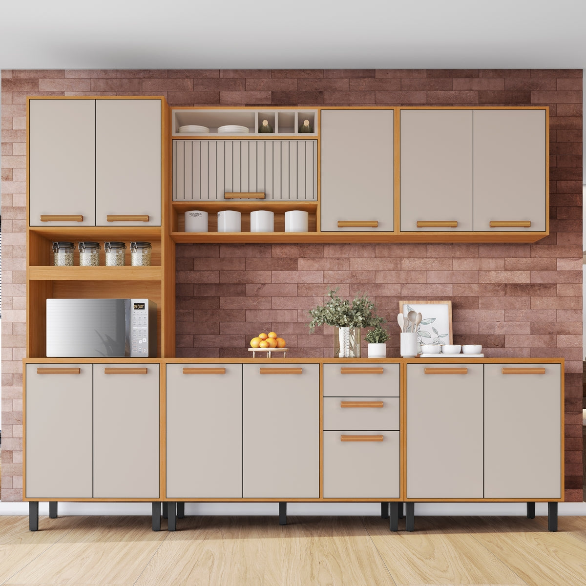 Cozinha Completa Nápoles Cinamono/Off White – ITATIAIA