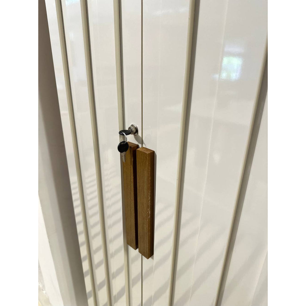 Armário Multiuso Florida Ripado - Cinamomo/ Off White - Móveis furniture