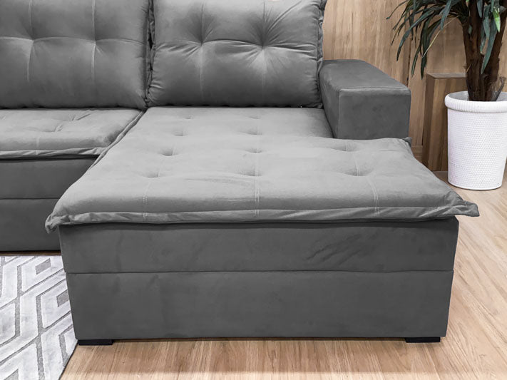 Sofá Canto Cinza Leblon - Móveis furniture