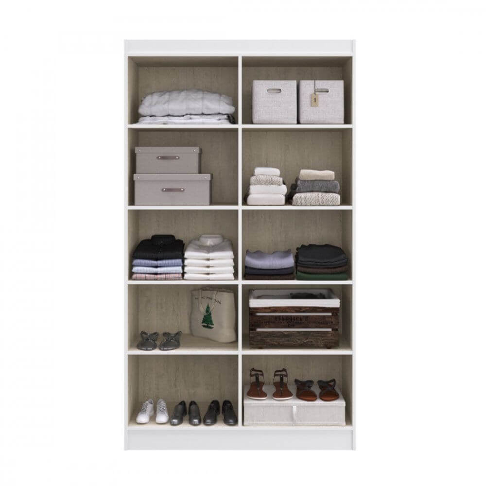 Armário Multiuso 4 Portas 8 Prateleiras Milão Espresso Móveis Branco - Móveis furniture