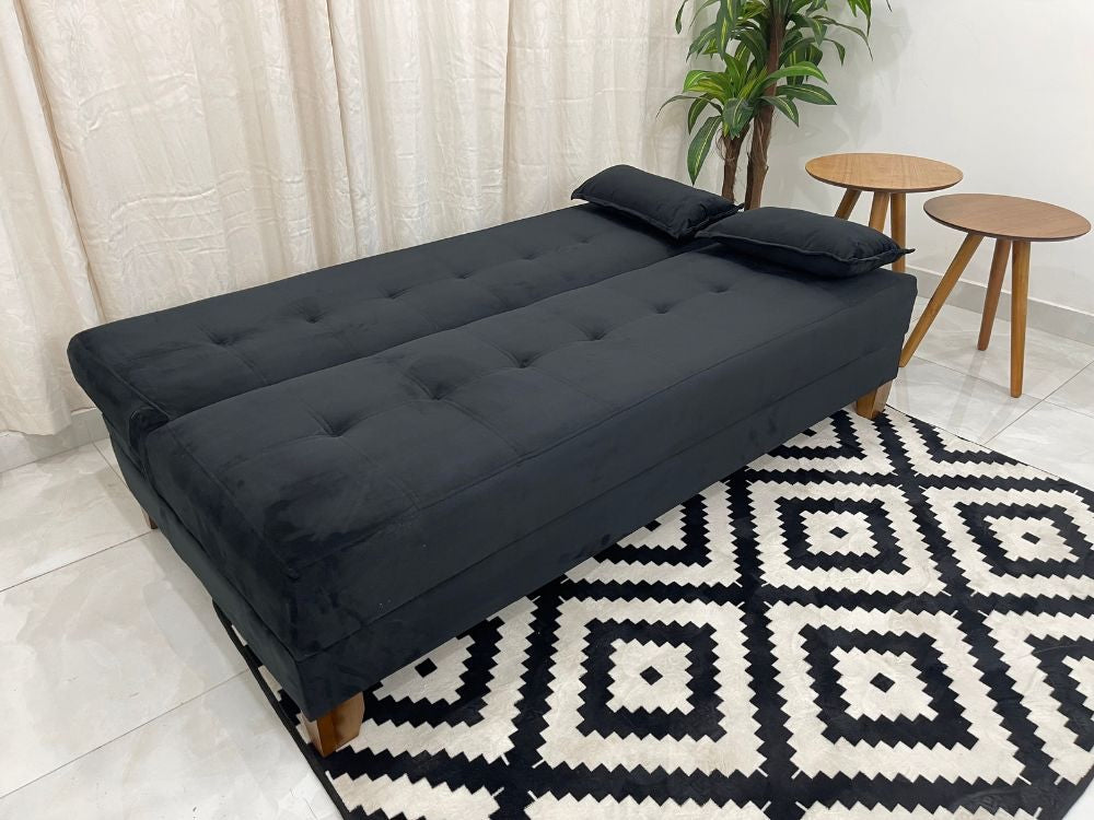 Sofá Cama Arpoador 1.85m – Preto Veludão - Móveis furniture