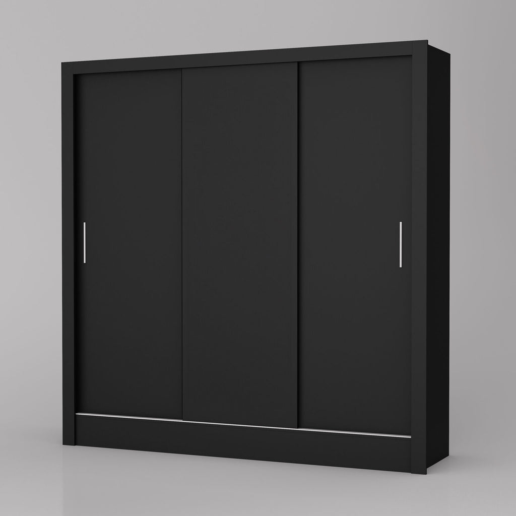 Guarda-Roupa 3 Portas Dubai/Santiago (Sem espelho) Preto – - Móveis furniture
