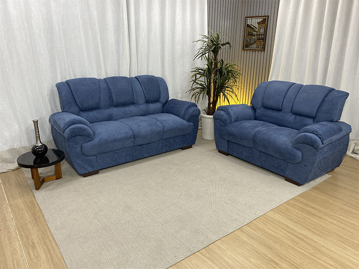 Sofá 2 e 3 Lugares Sued Azul 410 Mônaco