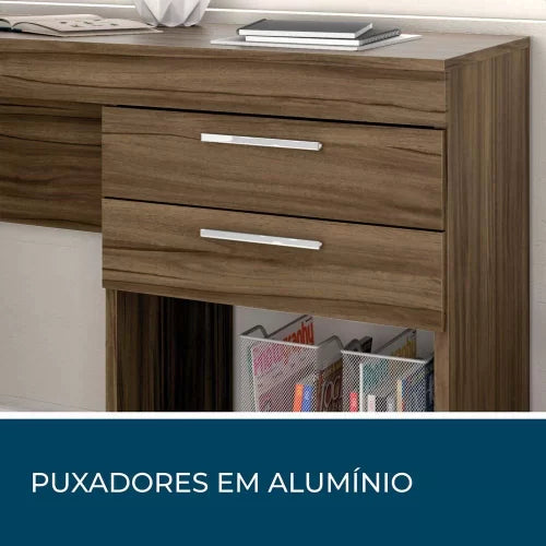Escrivaninha 2 Gavetas Office 51015Notável Móveis Nogal Trend - Móveis furniture