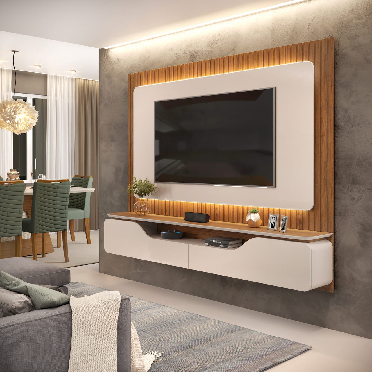 Painel Treviso 210 Off White.Freijo - Móveis furniture