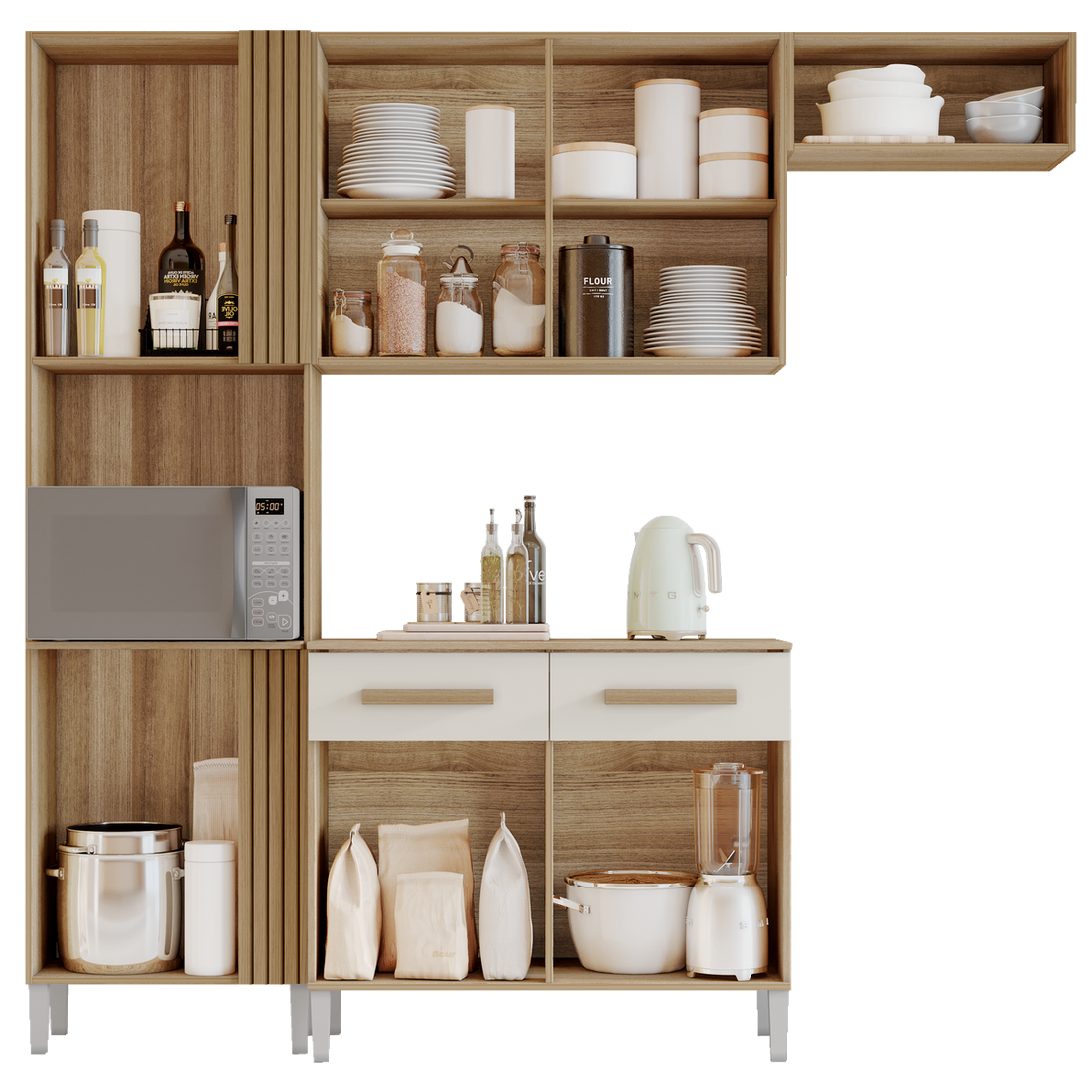 Cozinha Juma 2,10 m Atacama/Off White – ARAMÓVEIS