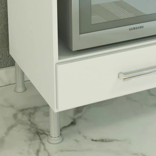 Balcão para Cooktop Indekes 75cm 1 Gaveta Branco - Móveis furniture