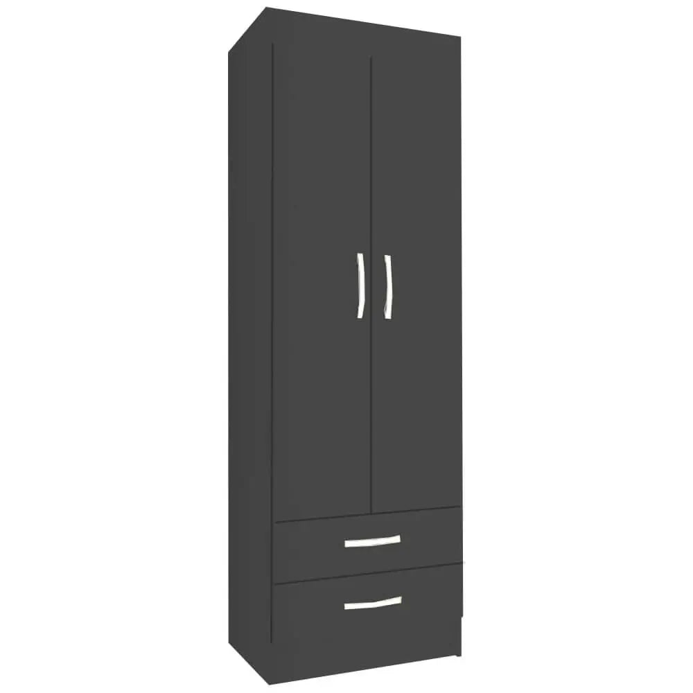 Guarda Roupa Atalaia 2 Portas 2 Gavetas Solteiro Evidencia PRETO