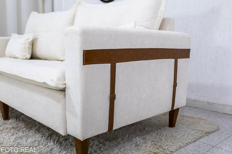 Sofá 3 lugares 2215 2.08m Boucle Bege - Móveis furniture