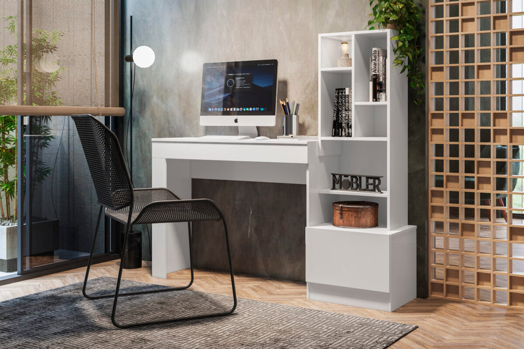 Mesa de Computador Lion Escrivaninha com Biblioteca - Móveis furniture