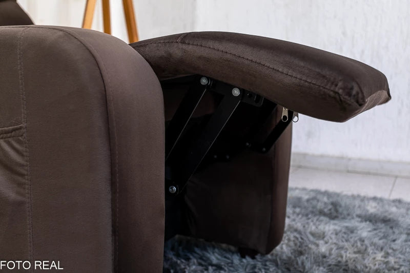 Poltrona Reclinável Punto Veludo Marrom - Móveis furniture