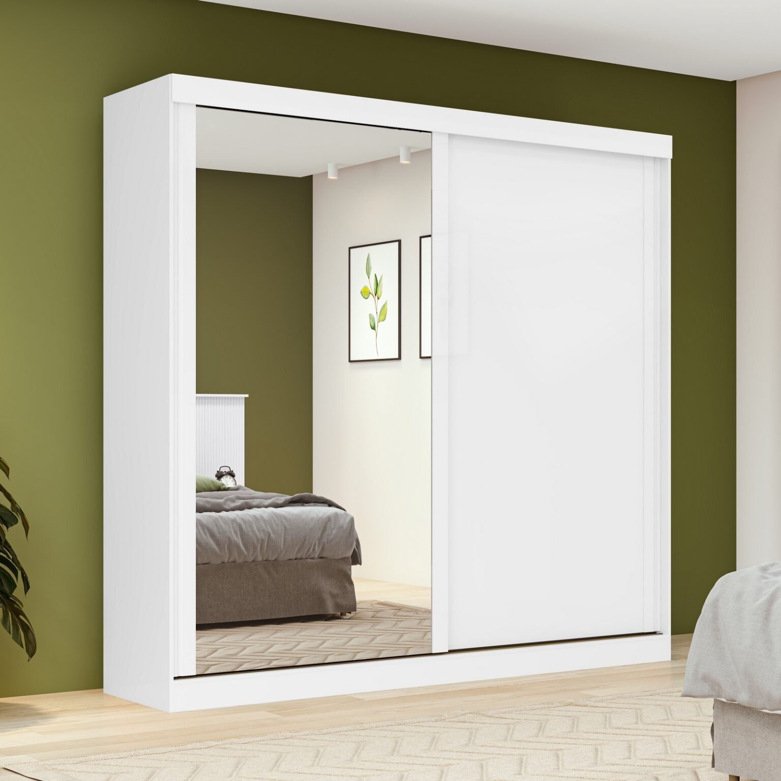 Guarda-Roupa 2 Portas Zeine 1,80 m Branco – LOPAS