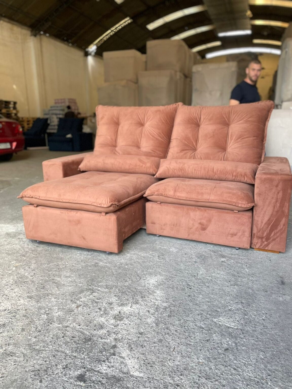 Sofá Retrátil e Reclinável Malu 210 Ferrugem – D’VITRINE ESTOFADOS - Móveis furniture