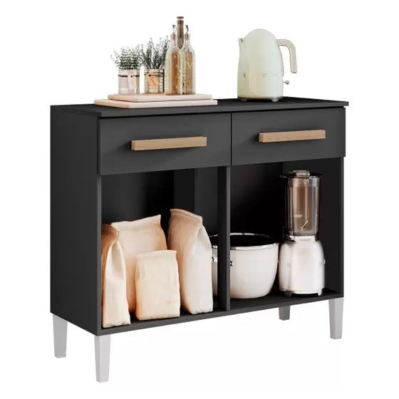 Balcão Para Cozinha Com 02 Portas e 02 Gavetas Juma Aramóveis - Móveis furniture
