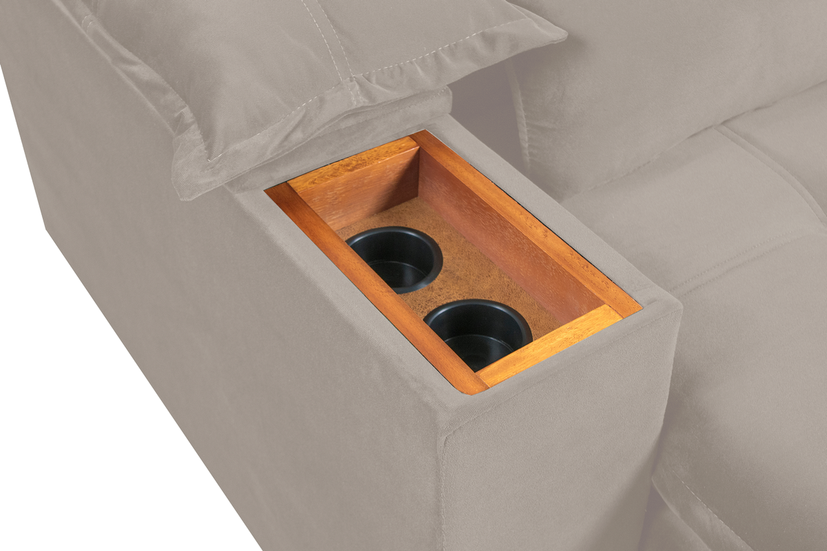 Sofá Retrátil e Reclinável Marrocos 2,50 m Veludo Marfim– VICAM ESTOFADOS