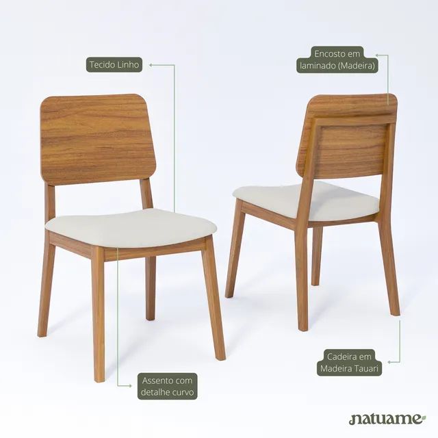 KIT COM 4 CADEIRAS IPE NATUAME - Móveis furniture