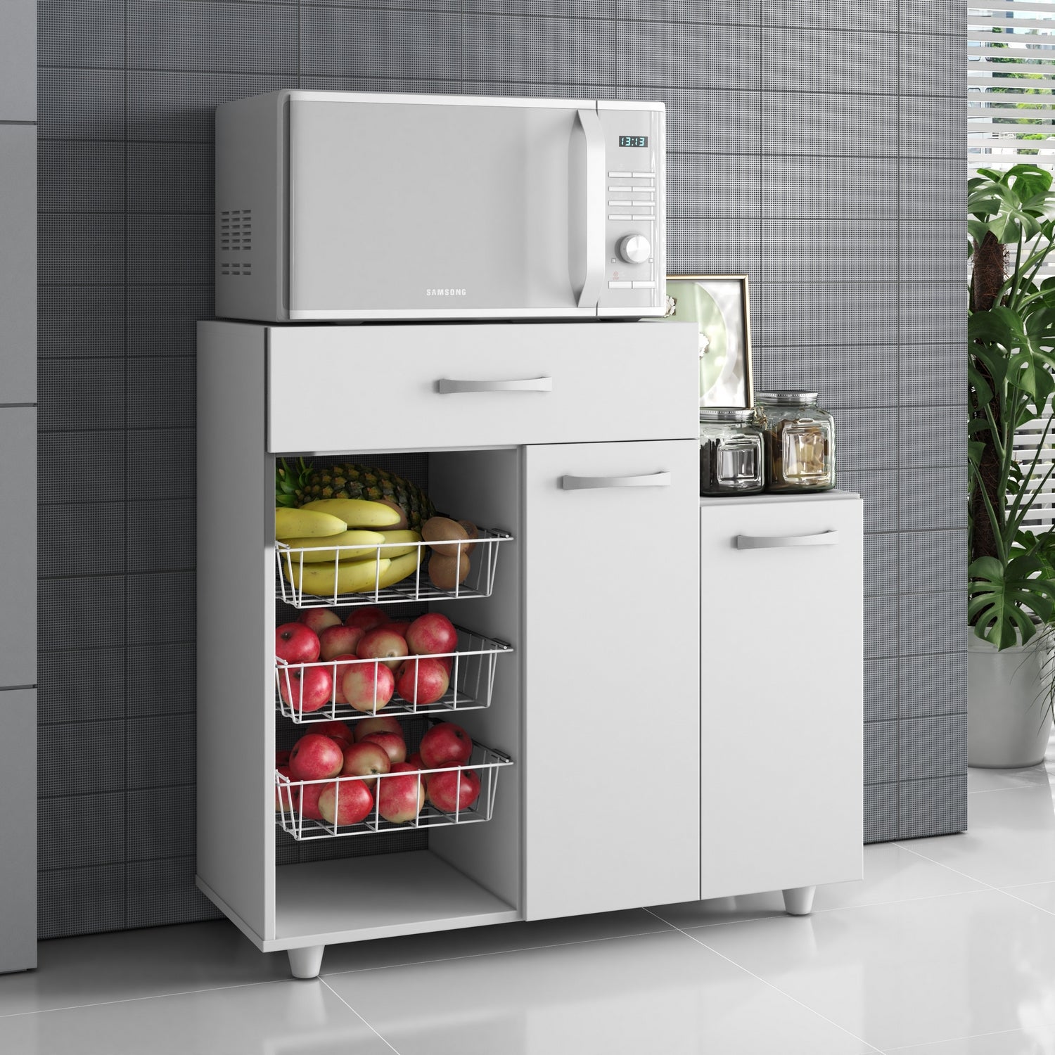 Fruteira 2P1G Branco – ARAMÓVEIS