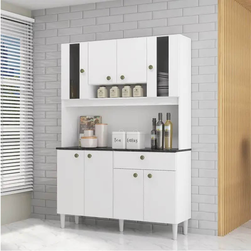 Kit Onix Largura 1.20m 8 Portas 1 Gaveta Branco Poquema PR - Móveis furniture