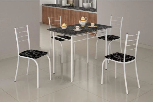 Mesa Rio + Base 100×60 4 Cadeiras Branco - Móveis furniture
