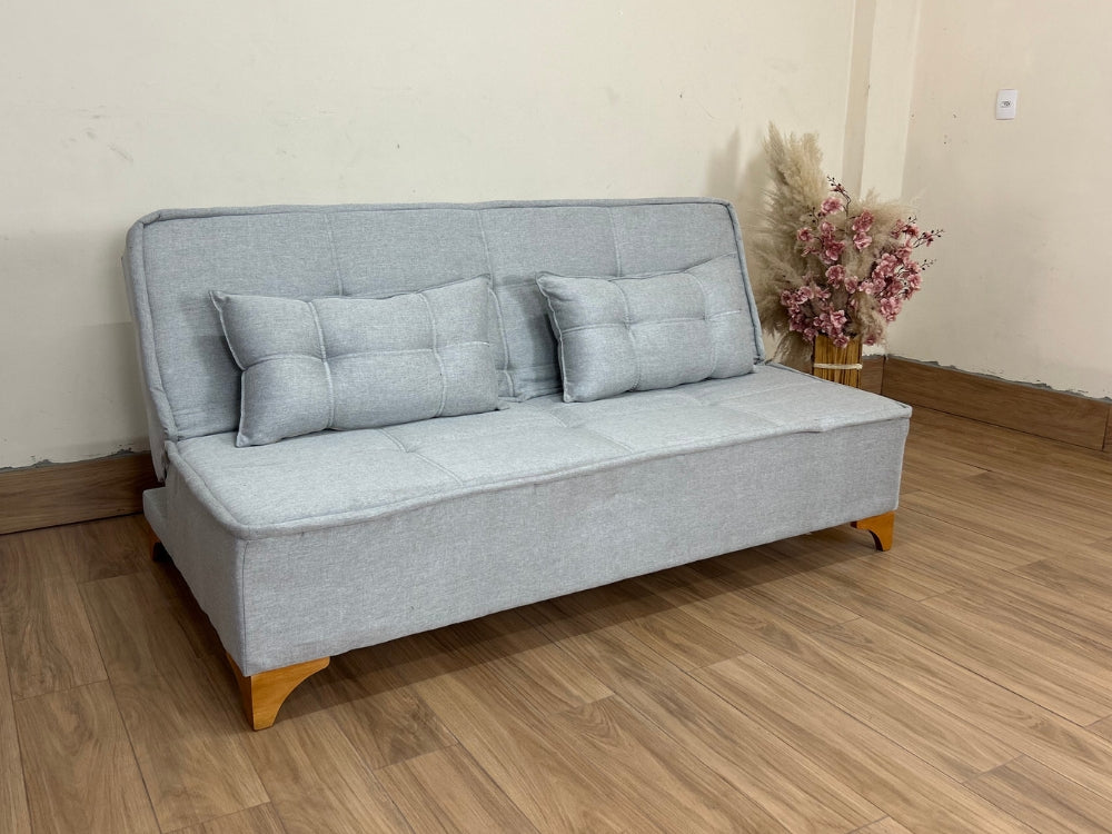 Sofá Cama Zayn 1.86m – Cinza Linho