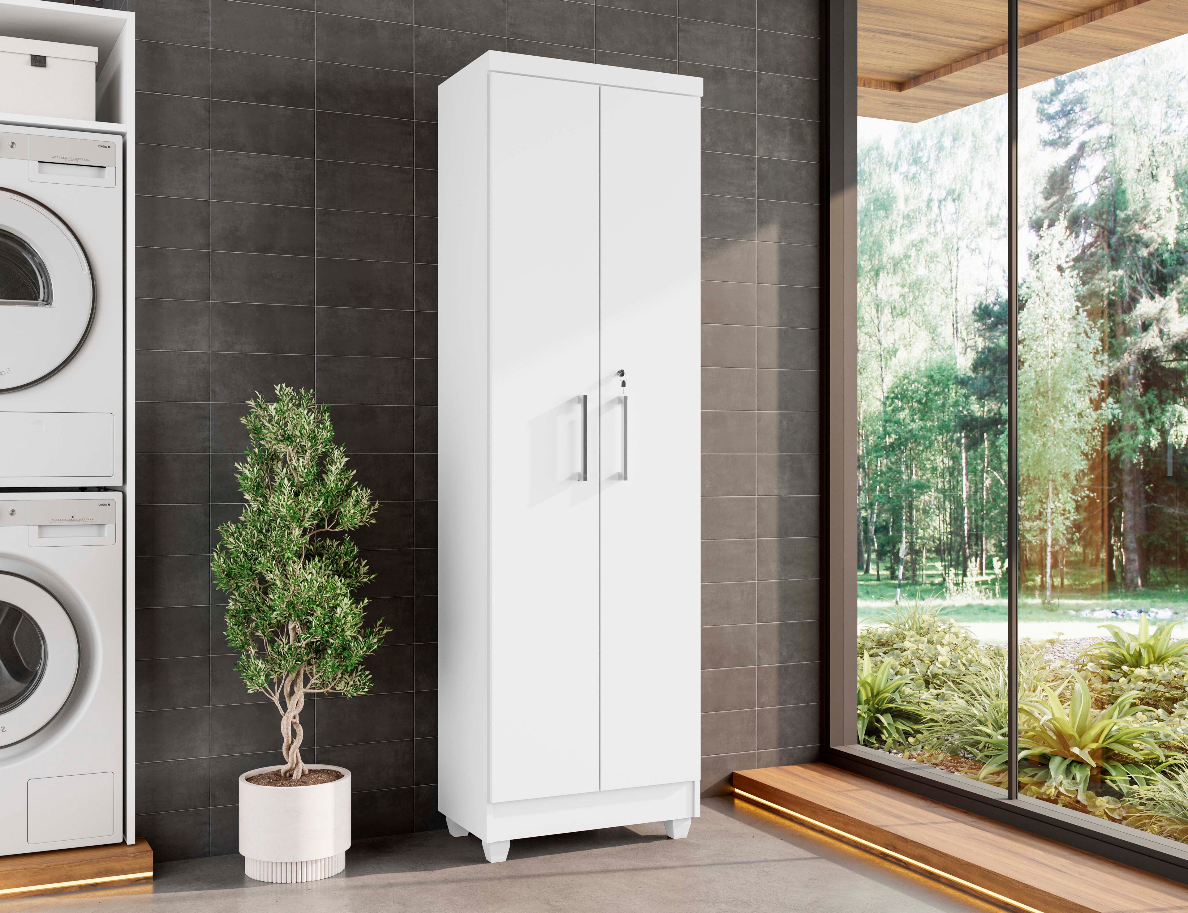 Armário Multiuso Isabela Com chave , Branco – RUD RACK