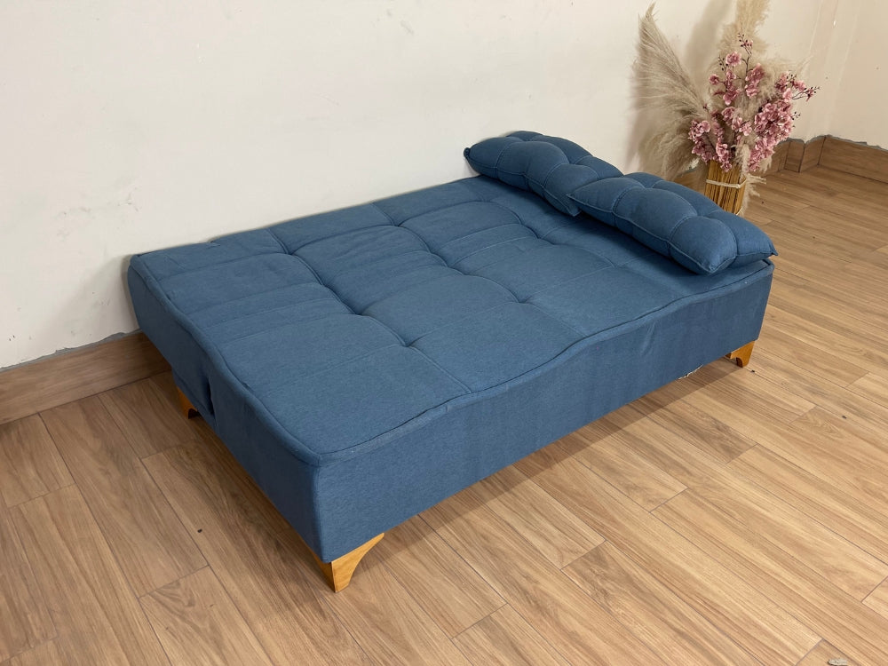 Sofá Cama Zayn 1.86m – Linho Azul